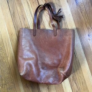 Madewell brown leather tote bag